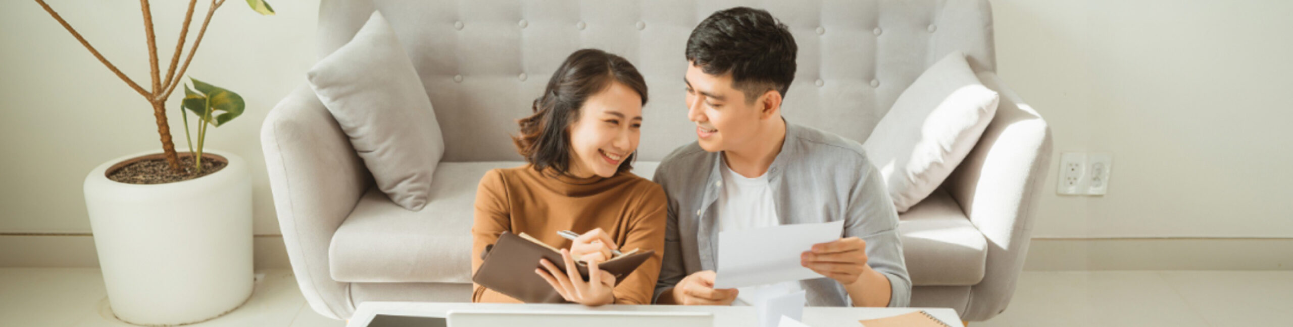 Happy homeowners